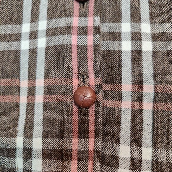 Hugo Boss Women’s Plaid Wool Blend Blazer Pockets Size US 4 Brown Gray - Picture 6 of 13